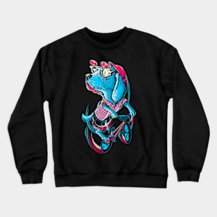 Dog Biker Cute Dogs Cycling Lover Art Crewneck Sweatshirt